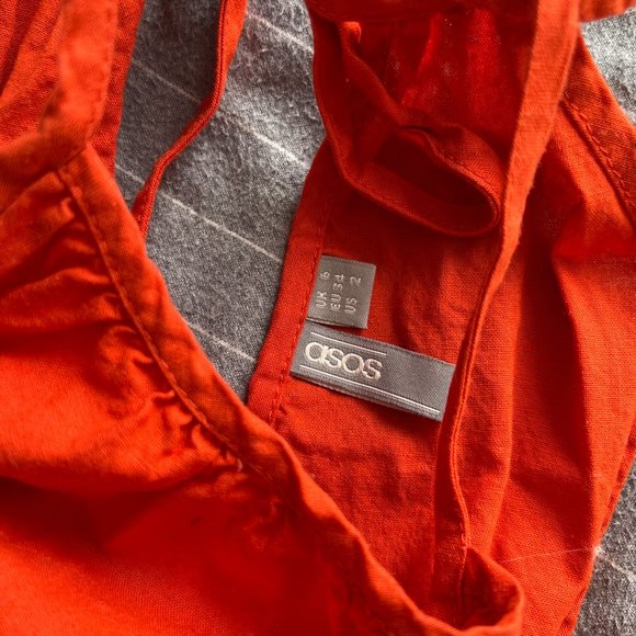 Asos Bright Red Orange Peplum Top - Picture 4 of 5